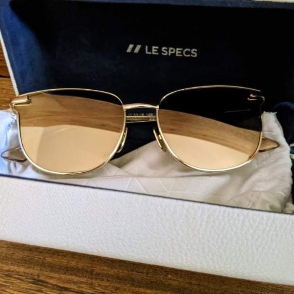 Le Specs Pharaoh Sunglasses Gold